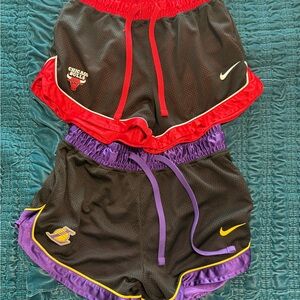 Nike Kids Black, Red, and Purple Sports Shorts